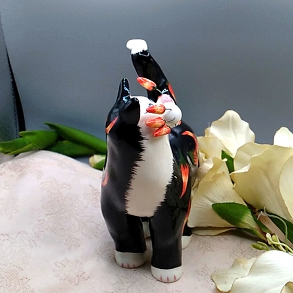 Amy Lacombe 2002 Whimsical Ceramic Cat Hot Chili Peppers - Picture 4 of 10